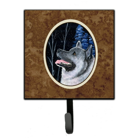 Carolines Treasures SS8398SH4 Starry Night Norwegian Elkhound Leash or Key Holder 7Hx4.25W multicolor