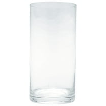 CC Home Furnishings 8" Clear Cylinder Hand Blown Glass Candle Holder