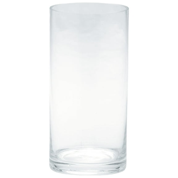 CC Home Furnishings 8" Clear Cylinder Hand Blown Glass Candle Holder