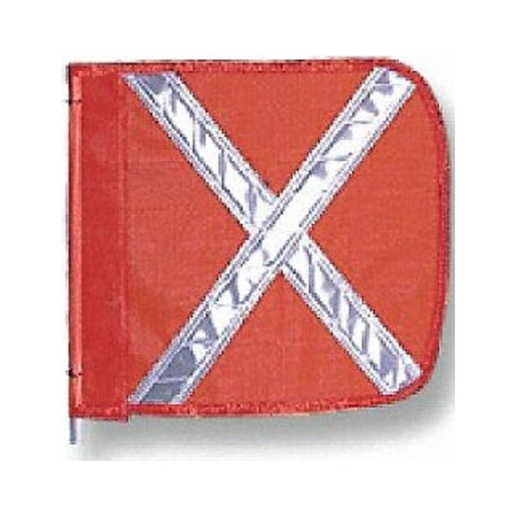 Warning Whip Flag Reflexite X, Orange, Nylon Mesh, Mounting Clip