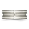 thumbnail image 4 of Titanium Grooved Sterling Silver Inlay 8mm Brushed Band, 4 of 7