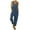 Navy Blue, variant on Women's Casual Print Loose Suspender Button-Down Bib Jumpsuit - Wide Leg Harem Pants
