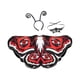 thumbnail image 4 of Disfraz de de polilla para Halloween, accesorios fotográficos para fiestas de disfraces, cumpleaños y festivales. Rojo Blanco Negro, 4 of 8