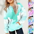 thumbnail image 7 of XXWXYD Girls Tie Dye Oversized Hoodie Pullover Sweatshirt Long Sleeve Trendy Cute 𝖯reppy Style Comfortable Cozy Fall Winter Casual Top for 2-14 Years, 7 of 7