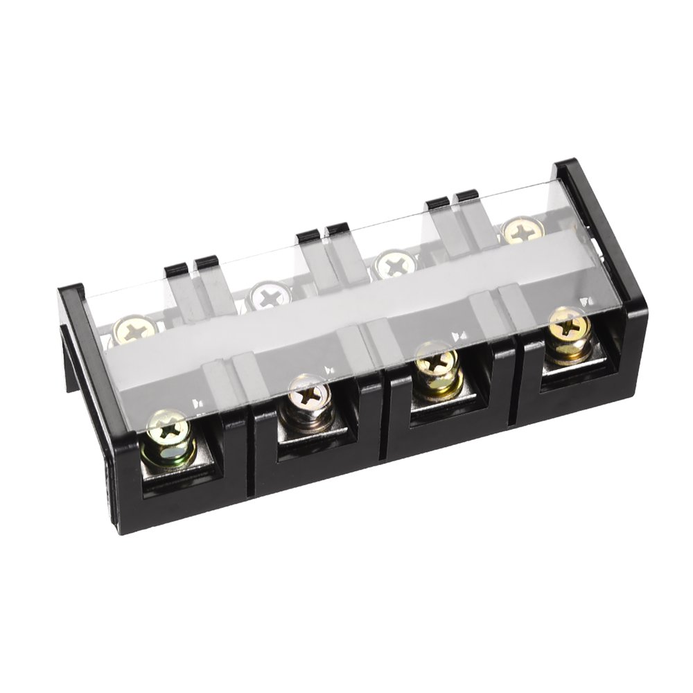 Barrier Terminal Block 600V 60A 4 Positions Dual Row Screw Terminals 2