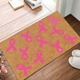 thumbnail image 4 of Cancer Awareness Doormat Ribbon Design Non Ndoor/Outdoor Custom Cancer Doormat Throw Blanket Oversized Thick Rug Dorm Room Rugs Living Room Area Rugs 8x10 under 100 Living Room Rug Thick Carpet Rugs, 4 of 4