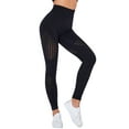 thumbnail image 3 of TWZH Women Color Block Net Hollow Out High Waist Elastic Leggings Yoga Pants, 3 of 6