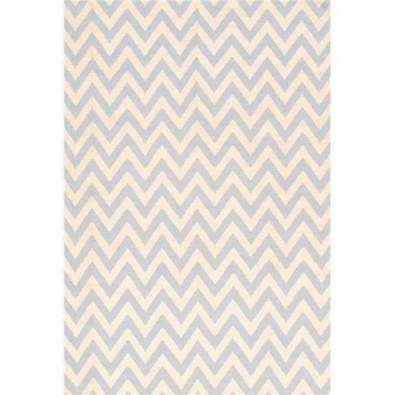 Pasargad Home  Pasargad Sahara Collection Decorative Handmade Wool Flat Weave Area Rug - Blue/Ivory - 5x8