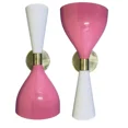 thumbnail image 3 of Pair of Pink Diabolo Wall Sconces – Modern Italian Brass Wall Lights | Decorative Fixtures, 3 of 4