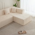thumbnail image 6 of Modular L-shaped modular floor sofa, deep seat tufted comfortable sofa set, sturdy and stable, stylish and beautiful, with reclining seat, suitable for living room, 6 of 6