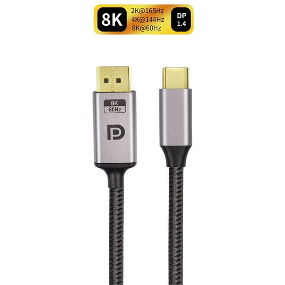 6FT 8K DisplayPort 1.4 M to USB TYPE C M Cable (Bi-directional) 8K@60Hz