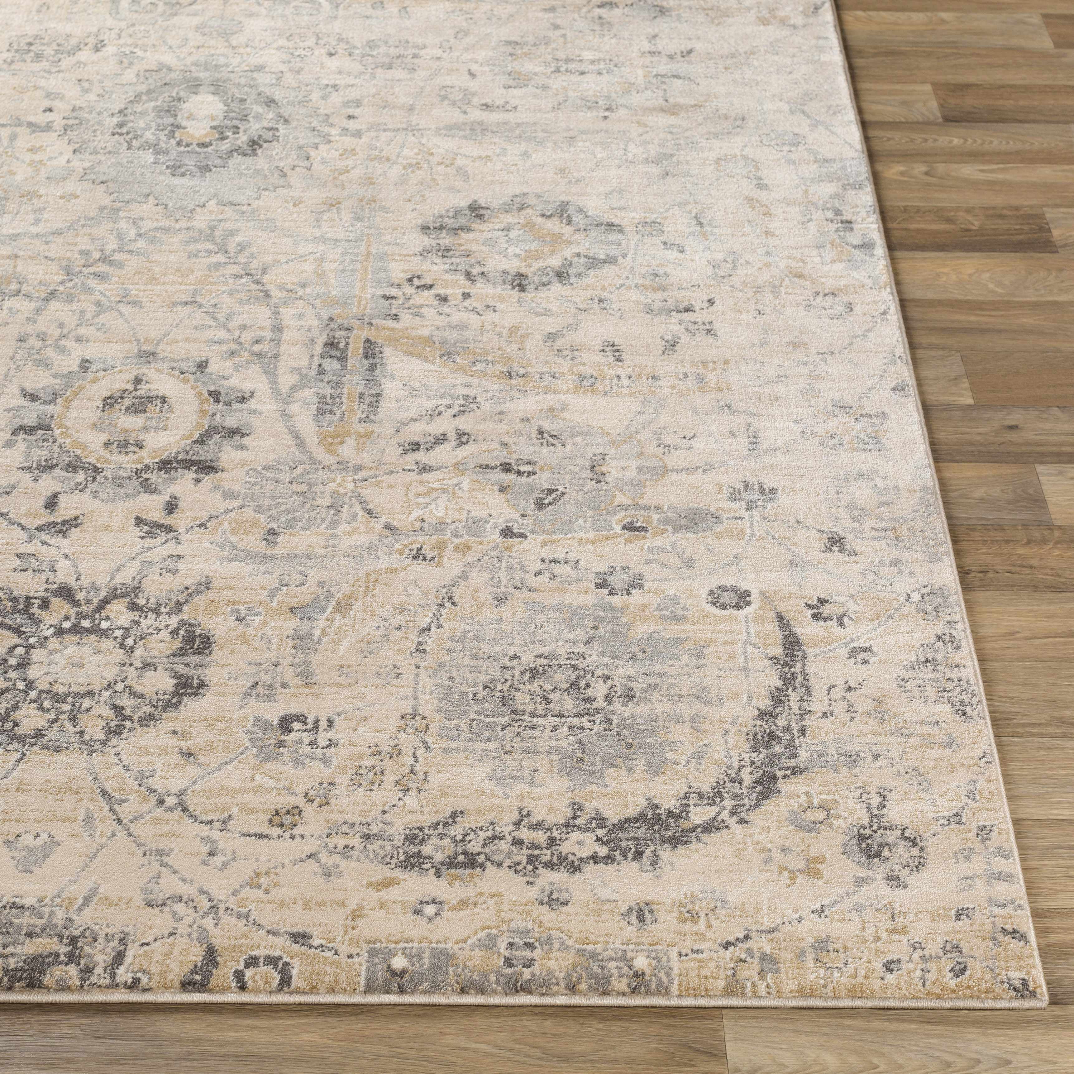 BoutiqueRugs Sunnyside Traditional Floral Oversized Area Rug - Oriental Damask Patterned Carpet for Living Room, Bedroom - Beige, Cream, Green, Sage - 8'10" x 12' (9x12)