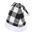 thumbnail image 2 of Naiovety Gorro de Navidad interesante estilo Simple tocado decoración fiesta suministros adultos niños Navidad Plaid gorras disfraz ropa Prop Kits de decoración para fiestas Gris Naiovety HA070264-02, 2 of 6