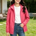 thumbnail image 4 of Samdudou 2 PCS Kids Lightweight Waterproof Rain Jacket - Toddler Boys Girls Softshell Hooded Raincoat Windbreaker Outdoor Hiking Travel, Size 7-8Years, 4 of 6