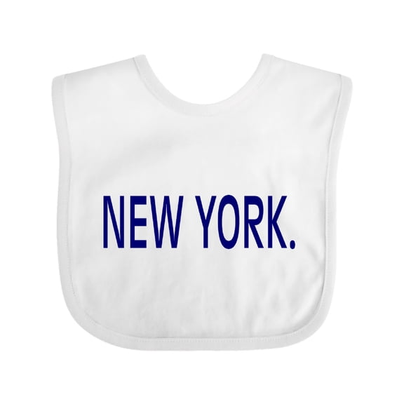 Inktastic New York in Blue Text Boys or Girls Baby Bib