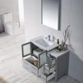 thumbnail image 4 of Blossom 42" Bathroom Vanity with Side Cabinet | Metal Grey | Solid Wood | Ceramic Sink | Freestanding, 4 of 8