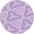 thumbnail image 1 of Ahgly Company Machine Washable Indoor Round Transitional Purple Flower Purple Area Rugs, 7' Round, 1 of 7