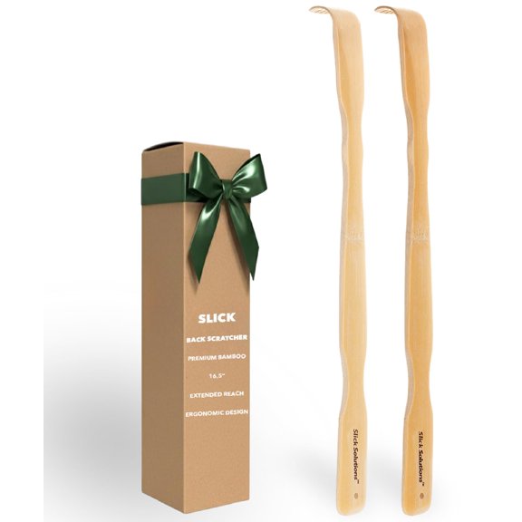 Rascador de espalda de bambú Slick Solutions, 42 cm, paquete de 2