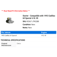 thumbnail image 2 of Starter - Compatible with 1993 Cadillac 60 Special 4.9L V8, 2 of 2