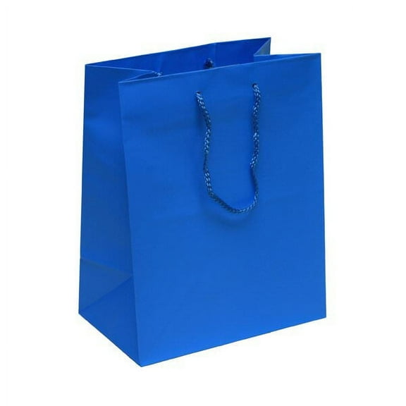 JAM Paper Large Blue Matte Gift Bags, 10 x 13 x 5, 1/Pack