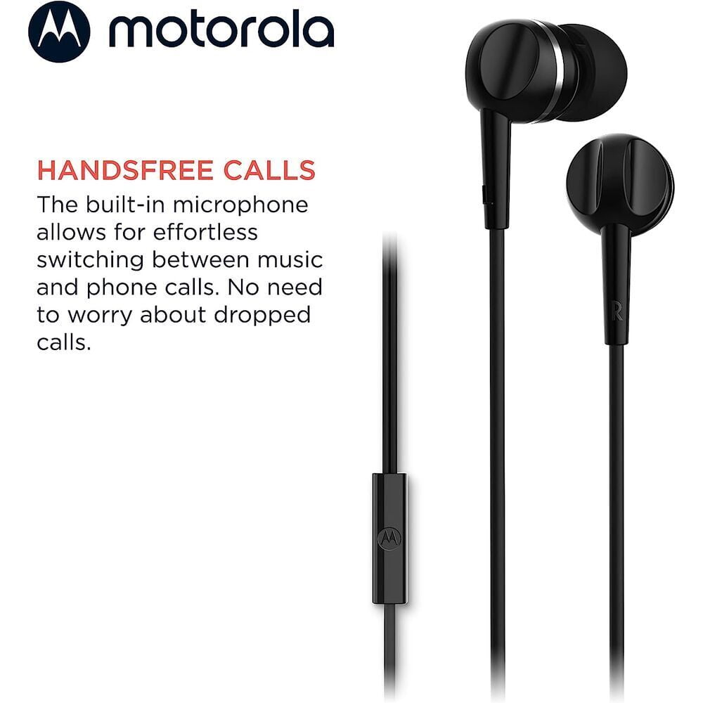 Motorola Earbud 105 Black Wired Earbuds Walmart