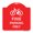Red & White, variant on SignMission A-DES-BG-1818-23965 18 x 18 in. Designer Series Sign - Fixie Parking Only Sign, Black & Gold