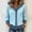 Sky Blue, variant on HBYJLZYG Women's Cardigan with Denim Patchwork Trim, Button Down Hooded Long Sleeve Relaxed Fit Ribbed Knit Casual Fall Outerwear Tops for Women Everyday Wear