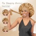 thumbnail image 5 of Single Layer Silk Satin Tie Bonnet Large Gold, 5 of 6