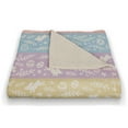 thumbnail image 3 of Creative Products Botanical Bunny Stripes 50 x 60 Coral Fleece Blanket, 3 of 3