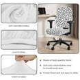 thumbnail image 7 of SCRAWLGOD Leopard Print Gray White Set of 2 Breathable Office Chair Covers Removable Anti-Dust Split Computer Chair Covers Stretchable Washable High Back Chair Slipcovers, 7 of 7