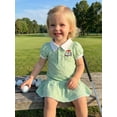 thumbnail image 2 of Robe pour Tout-Petite Fille à Manches Courtes, Robe à Carreaux Brodée Style Voiturette de Golf, 2 of 7