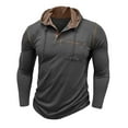thumbnail image 5 of FRSASU Men's Causal Pullover Hoodie Lightweight Solid Color Hooded Sweatshirt Tops Long Sleeve Henley Shirt with Pocket Dark Gray, 5 of 7