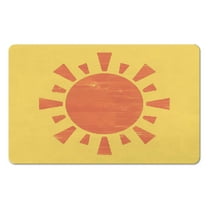 Boho Bathroom Rugs - Half Circle Non-Slip Bath Mat, Ideal for Bohemian Bedroom, Home Decor, Shower Rug, Easy to Clean, Indoor Floor Door Mat, Cute Sun Retro Design, 20x32 inch