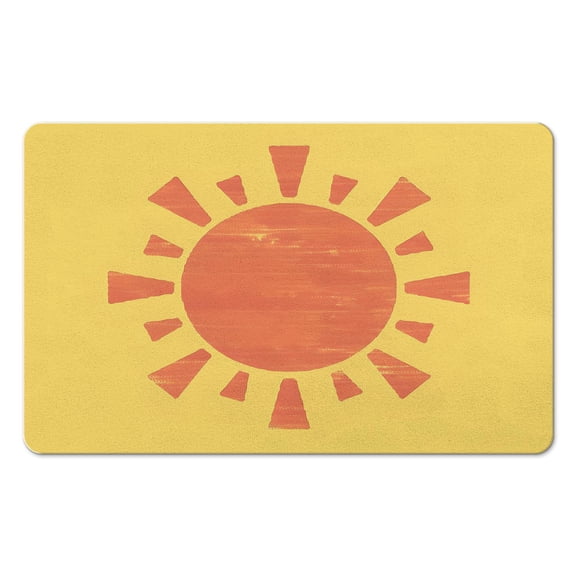 Boho Bathroom Rugs - Half Circle Non-Slip Bath Mat, Ideal for Bohemian Bedroom, Home Decor, Shower Rug, Easy to Clean, Indoor Floor Door Mat, Cute Sun Retro Design, 20x32 inch