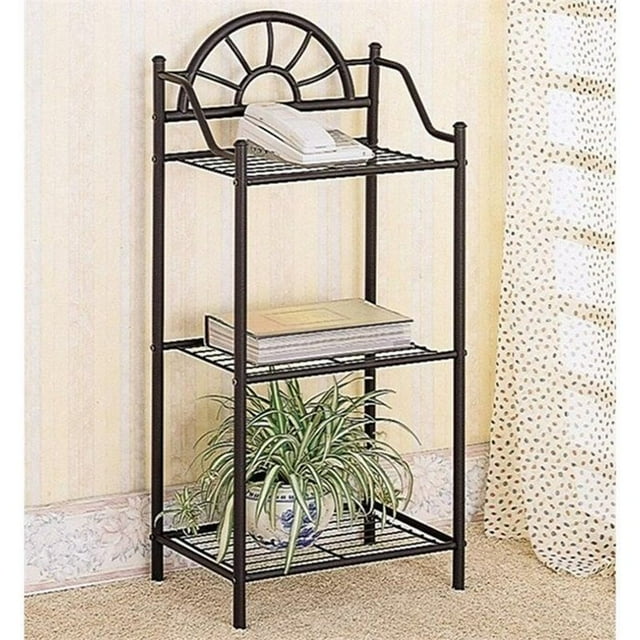 Bowery Hill Metal Sunburst Accent End Table in Black