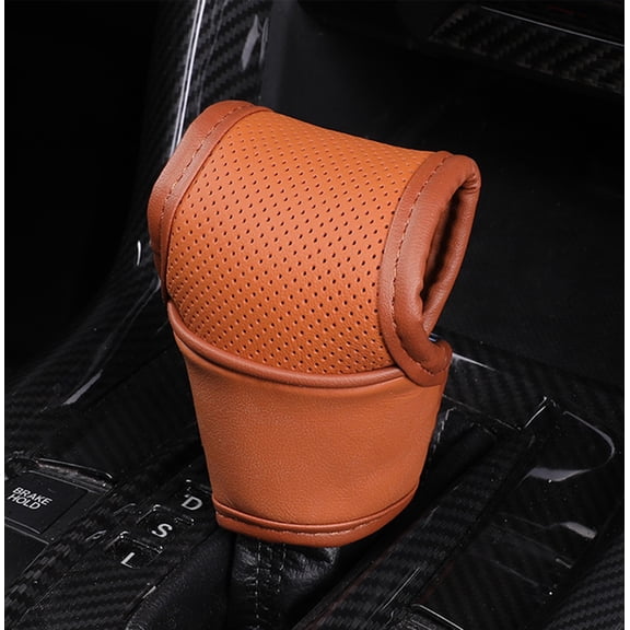Car Gear Shift Knob Cover, Auto Manual Stick Shifting Handle Gear Shifter Knob Protector, Vehicle Decoration Accessories Universal For SUV, Truck, RV-Velcro Brown