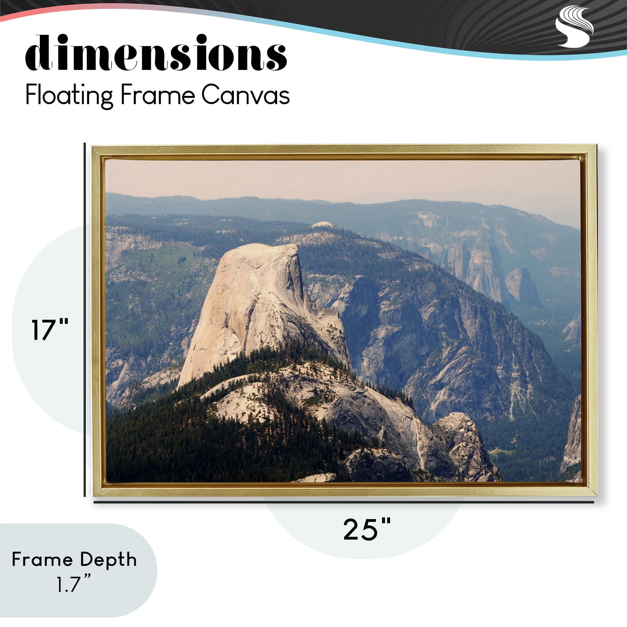 Stupell Industries Granite Monolith Above Forest Gold Framed Floater Canvas Wall Art, design by Gemma Bardot
