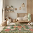 thumbnail image 4 of Moynesa 5'x7' Vintage Farmhouse Floral Area Rugs for Living Room, Washable Cottagecore Green Botanical Rugs for Bedroom, Soft Colorful Boho Flower Accent Carpet for Dining Room Nursery Dorm Apartmen, 4 of 9