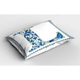 thumbnail image 2 of Ambesonne Letter L Pillow Sham 2 Pack, Capital L Traditional, 30"x20", Blue Yellow Orange, 2 of 3