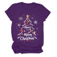 thumbnail image 6 of TOWED22 Winter T-Shirt for Women Family Christmas Party Tops Funny Xmas Tree Outside Snowman Graphic Tees,L, 6 of 6