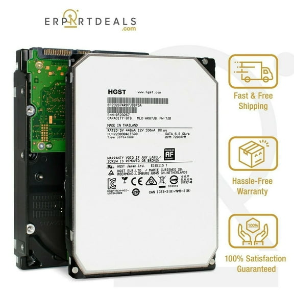 HGST Ultrastar He8 HUH728080ALE600 0F23267 8TB 7.2K SATA 6Gb/s 3.5 128MB HDD