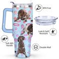 thumbnail image 3 of Cute Canine Design 40oz Water Bottle - BPA Free Dog Lovers Tumbler with Handle & Straw - Gift for Women Coffee Mug, 3 of 7