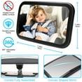 thumbnail image 2 of Baby Car Mirror for Baby, BUSATIA Seat Safely Monitor Infant Child in Rear Facing Seat, Wide View Shatterproof Adjustable Acrylic 360° for Backseat, Crash Tested and Certified for Safety,Black, 2 of 6