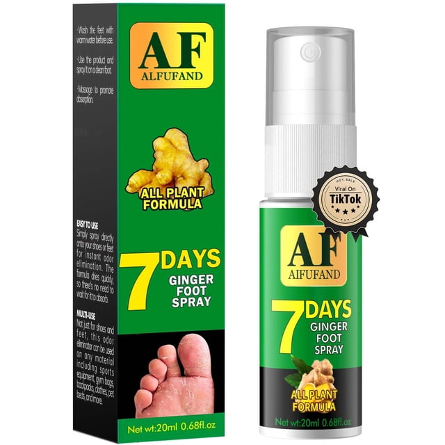 Aerosol para pies AIFUFAND 7 días para controlar el olor a jengibre, 20 ml