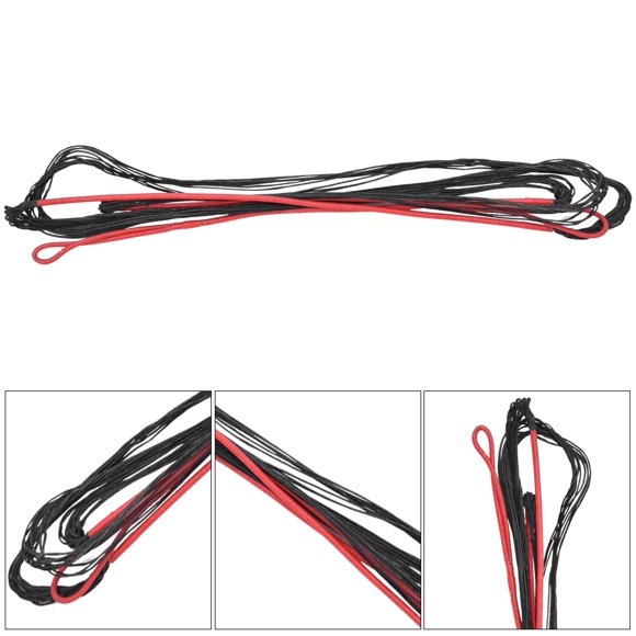 Ficelle de Arc Recourbée Ficelle de Arc Noir Rouge Nylon Universel Équipement de Tir à l'Arc Fournitures Ficelle de Arc pour Arc Recourbé Long Arc Chasse