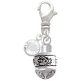 thumbnail image 2 of Delight Jewelry Silvertone Napoleon's Bee Spinner - Silvertone Clip on Charm with Clear Crystal Drop, 2 of 4