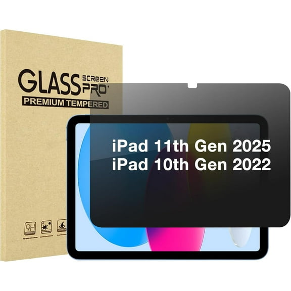 ProCase for iPad 10th Generation 10.9 2022, 360 Degree 4-Way Privacy Screen Protector Anti-Spy Tempered Glass Film Guard for 2022 iPad 10 Gen 10.9 inch A2696/ A2757/ A2777