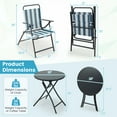 thumbnail image 3 of Costway Ensemble de Salle à Manger Pliant pour Patio 3 Pcs Table et Chaises Métal Robuste Portable Extérieur, 3 of 10