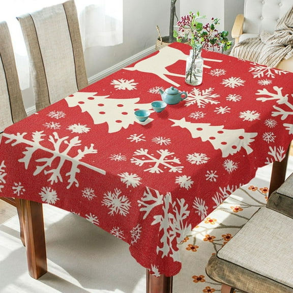 BZSMCE Square Tablecloth The Fashion Christmas Printing Pattern Tableclothes