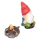 thumbnail image 3 of Emoshayoga Juego De Gnomos De Jardinería En Miniatura, 2 Piezas De Adorno De Jardinería En Miniatura, Estatua De Gnomo De Jardín, Estatua De Leña De Gnomo Sentado Auspicioso Impermeable, 3 of 5